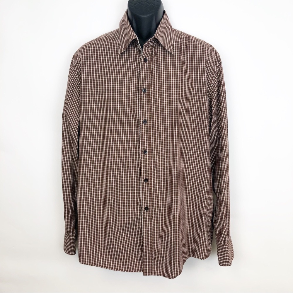 Zara Man‎ Mens Plaid Button-up Dress Shirt Size XL